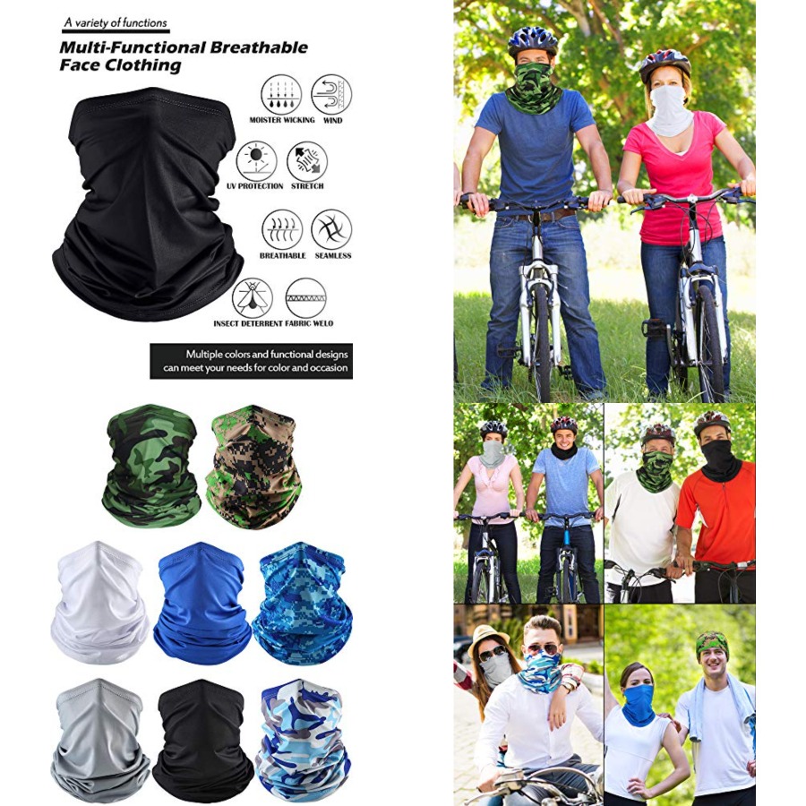 Summer Neck Gaiter Mask Windpr - Black Face Mask Pack recension och pris