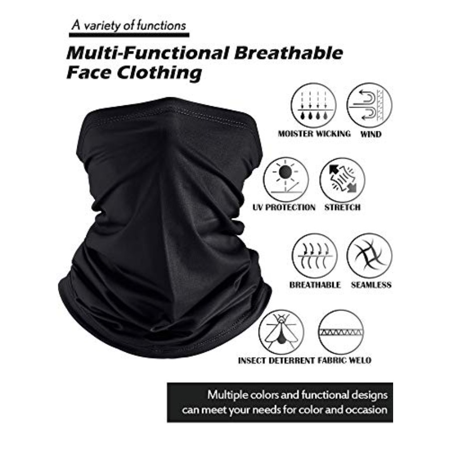 Summer Neck Gaiter Mask Windpr - Black Face Mask Pack recension och pris