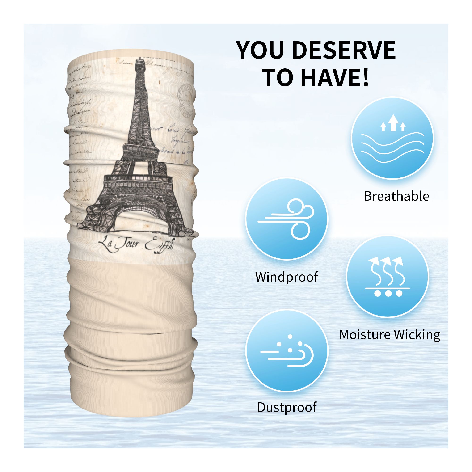 Custom La Tour Eiffel Tower Ba - Neck Gaiter Face Cover recension och pris