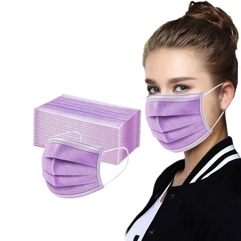50PCS Women Man Solid Mask Dis - Disposable Surgical Mask recension och pris
