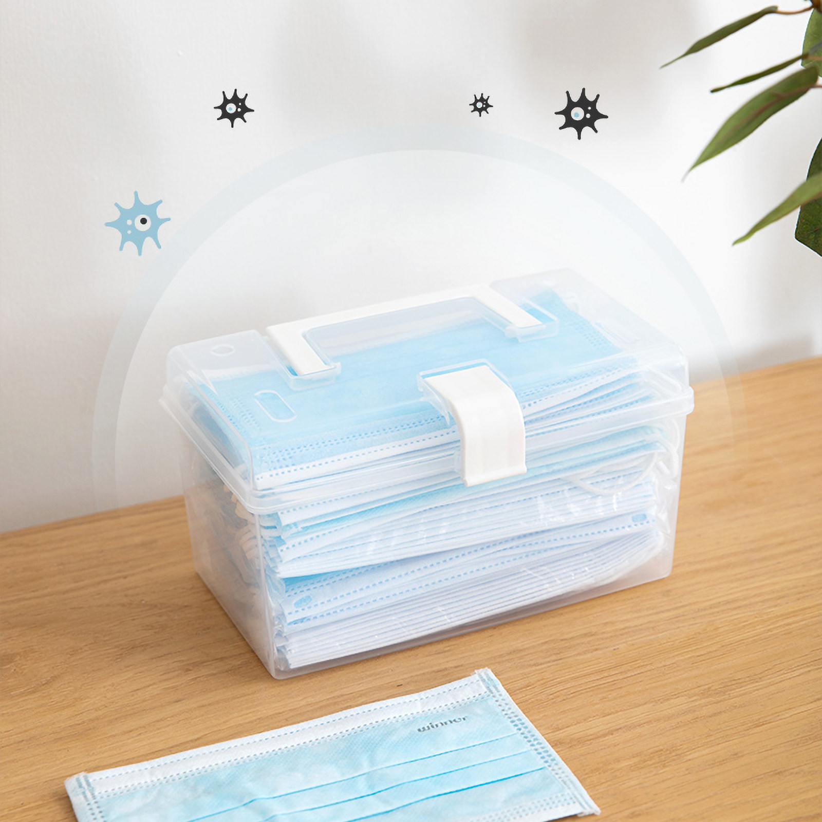 1Pcs Healthy Premium Plastic D - Face Mask Storage Box recension och pris