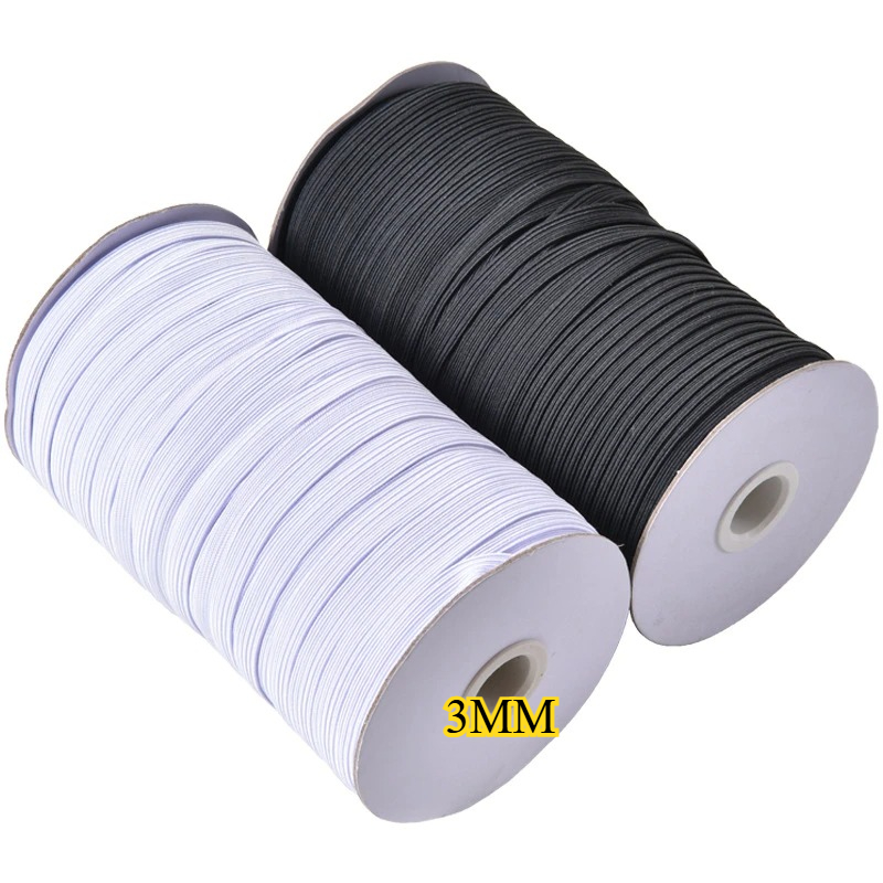White Black 3mm Flat Elastic B - Mask Lanyard Adjustable recension och pris