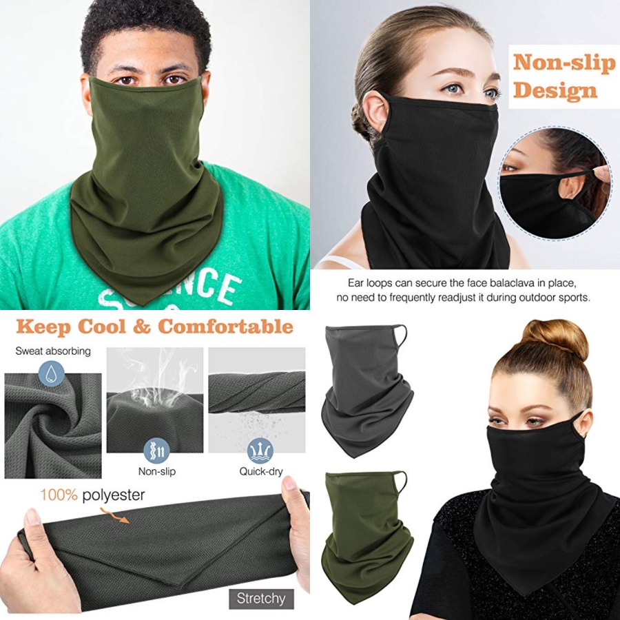 Scarf Mask Bandana with Ear Lo - Black Face Mask Pack recension och pris