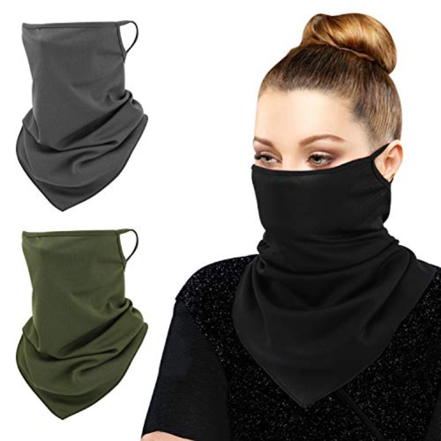 Scarf Mask Bandana with Ear Lo - Black Face Mask Pack recension och pris