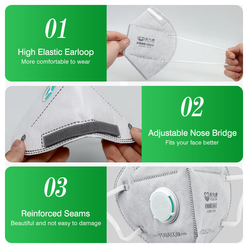 POWECOM KN95 Masks Activated C - Disposable Surgical Mask recension och pris