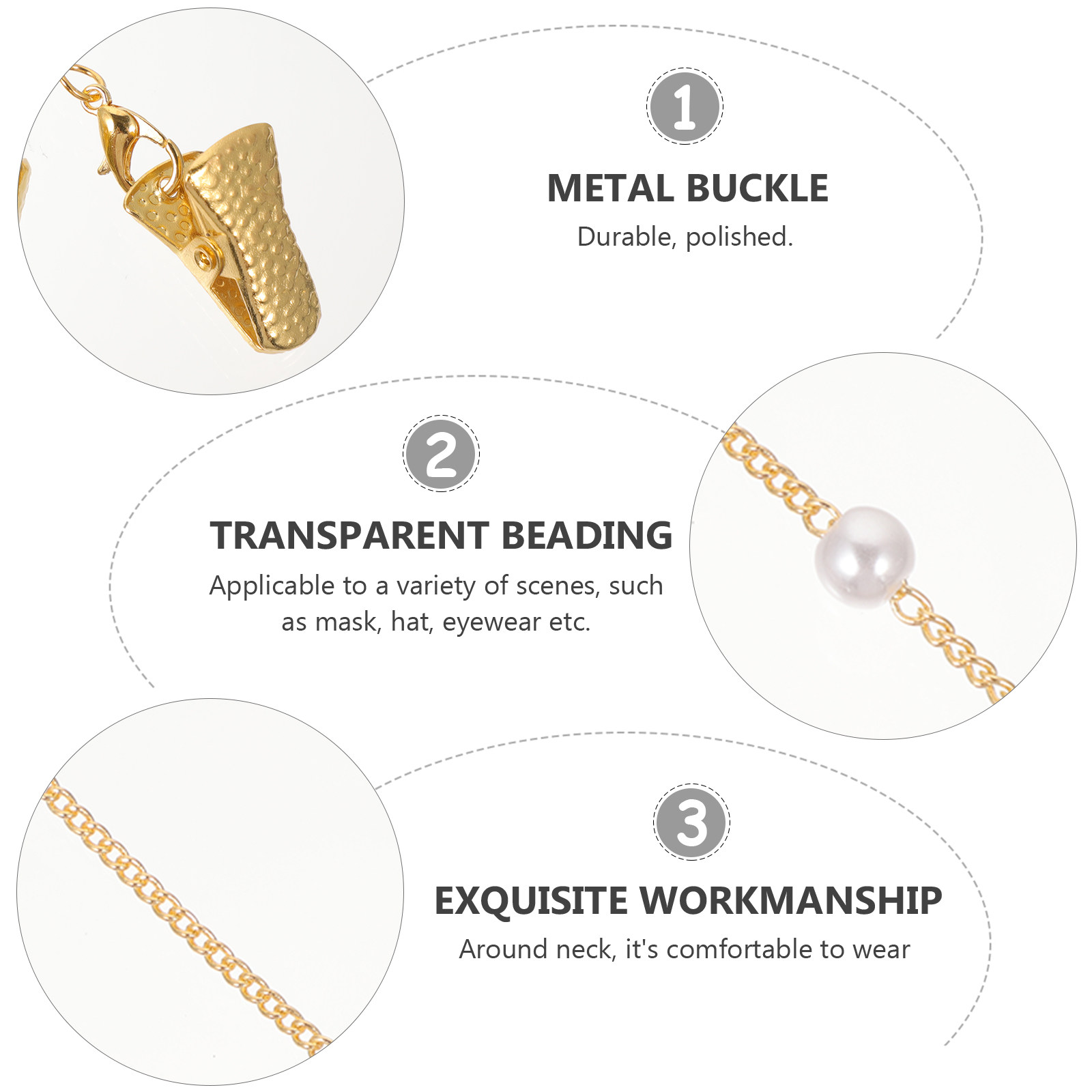 Elegant Pearl Glasses Chain Ey - Mask Chain Holder recension och pris