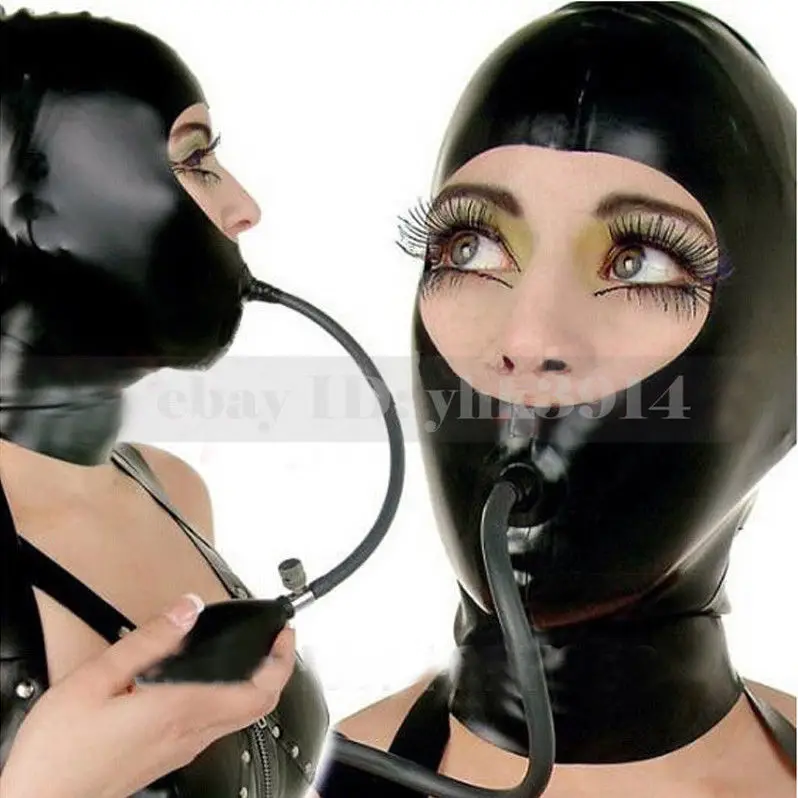 Black Unisex Latex Hoods Mask  - Black Face Mask Pack recension och pris