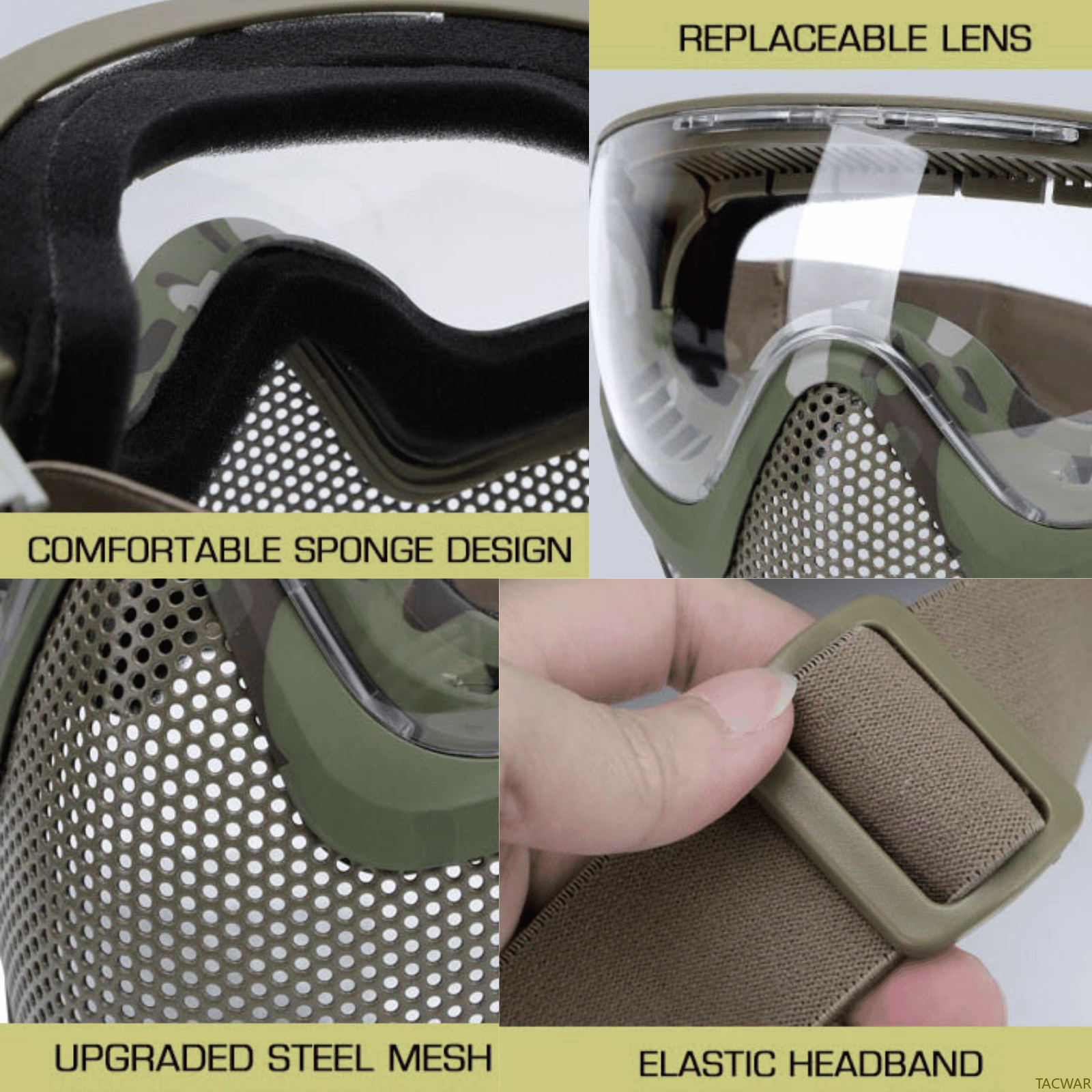 Airsoft Steel Mesh Mask Full F - Anti Pollution Mask recension och pris