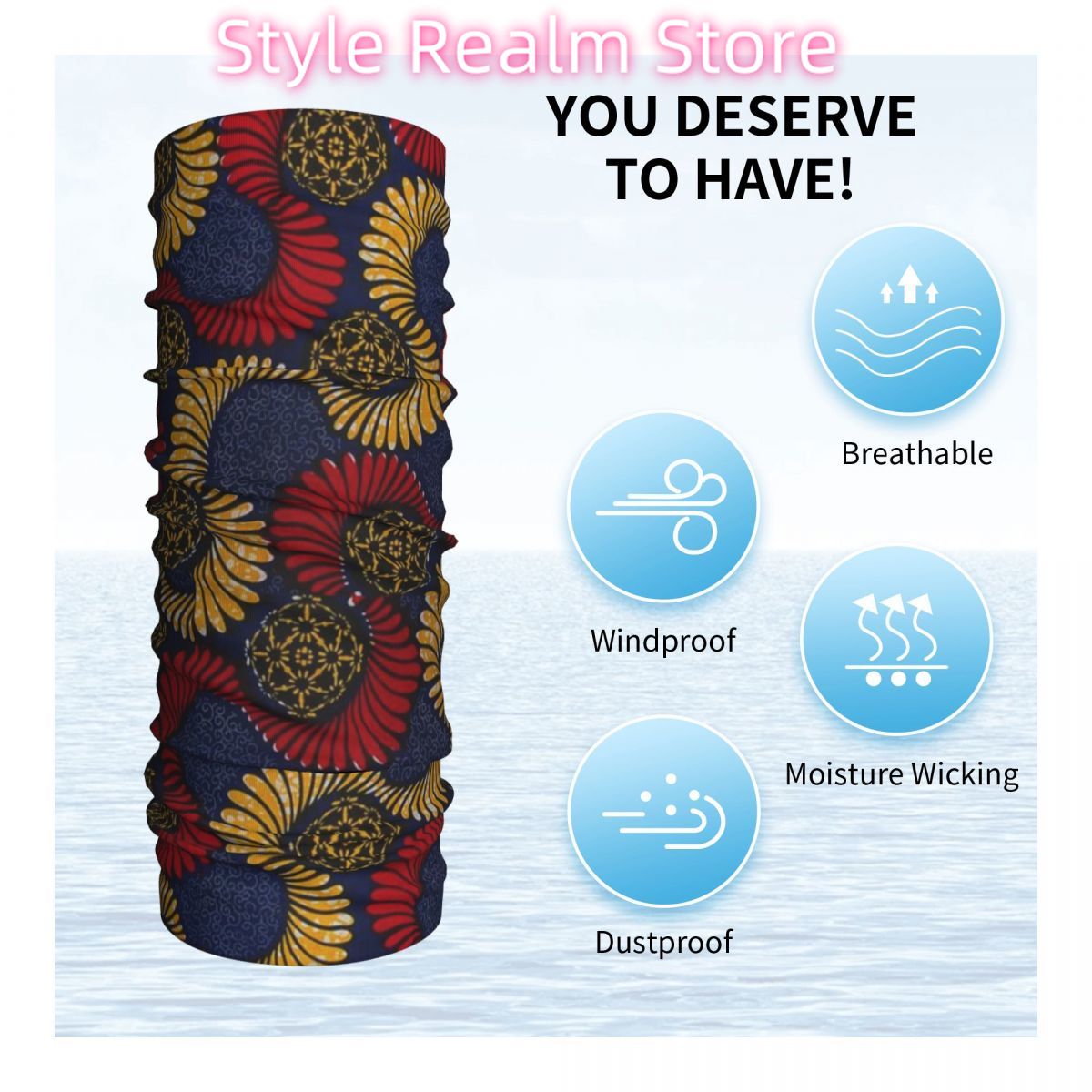 Ankara African Pattern Bandana - Neck Gaiter Face Cover recension och pris