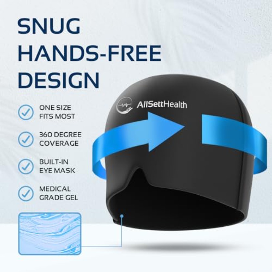 Migraine Relief Cap Ice Head W - Black Face Mask Pack recension och pris